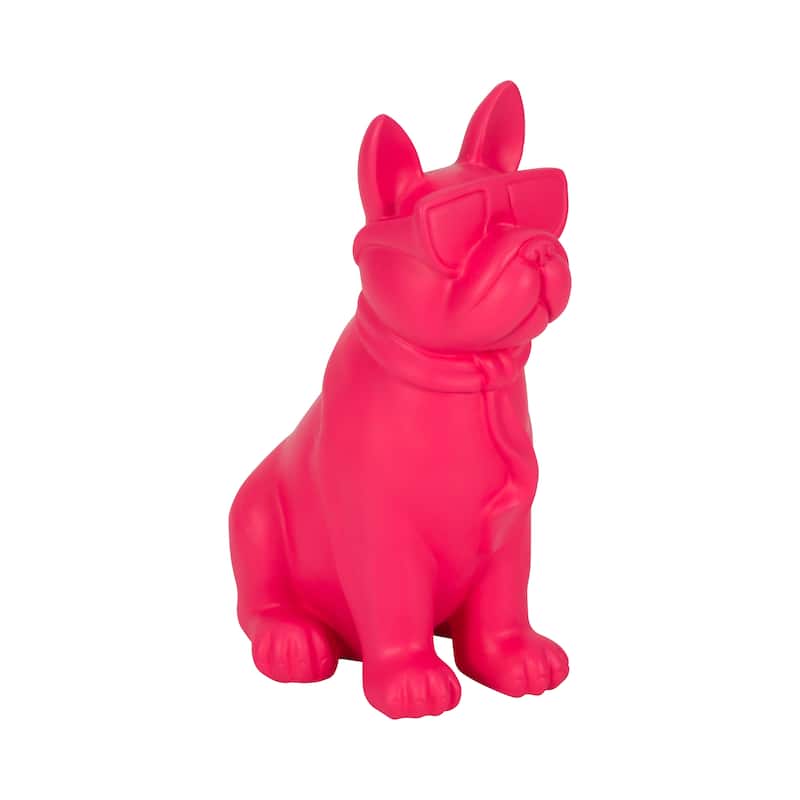 Sagebrook Home 10" Solid Color Cool Shades Novelty Boston Terrier - 7" x 5" x 10"