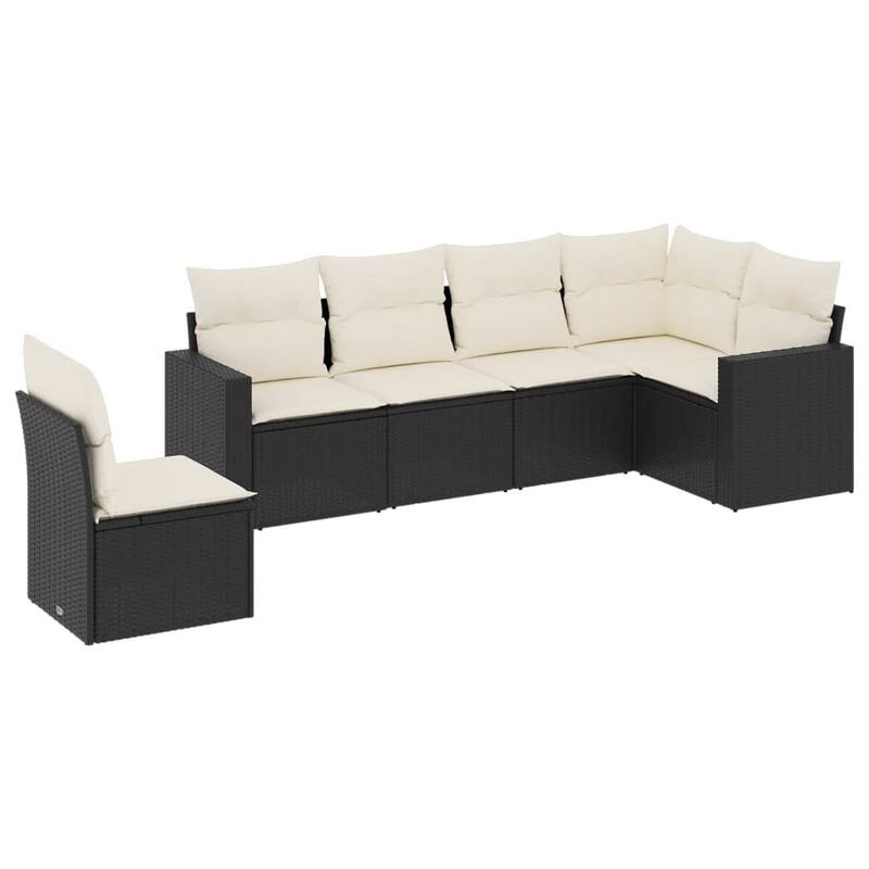 vidaXL Garden Sofa Set Black, Cream White - 24.4 x 25.8 x 27.2