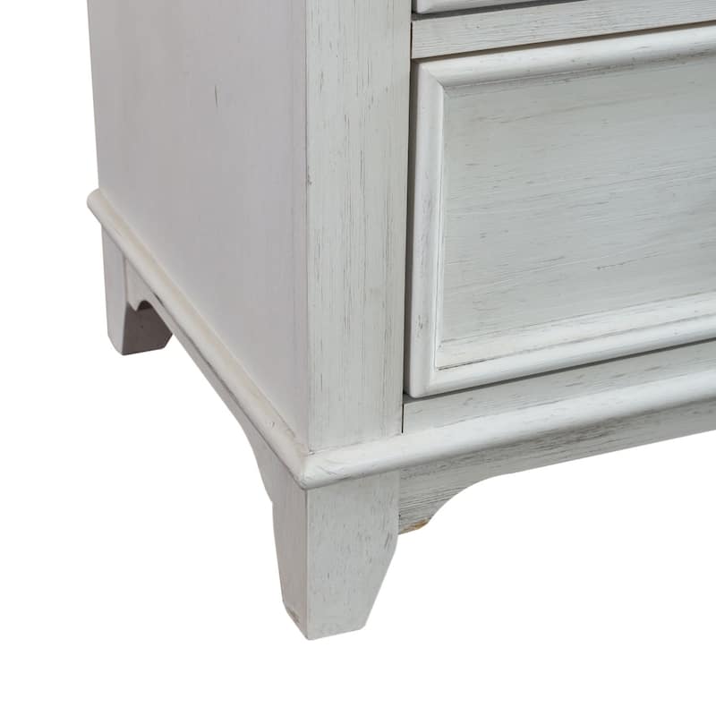 Allyson Park Wirebrushed White Charcoal 6 Drawer Dresser