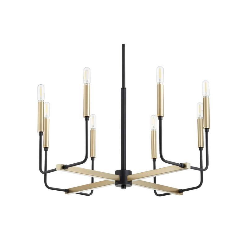 Quorum International Lacy 8 Light 24" Wide Chandelier - Noir / Aged Brass