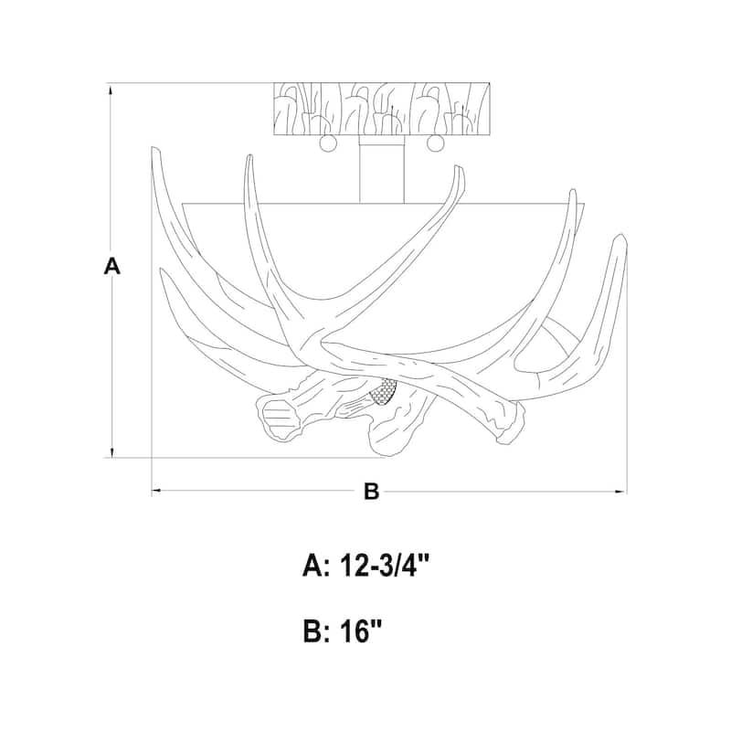 Ceiling Light - Cream Flush Mount Bowl Light - Ranch Style Fixture - 16 Inch Wide - 12.75