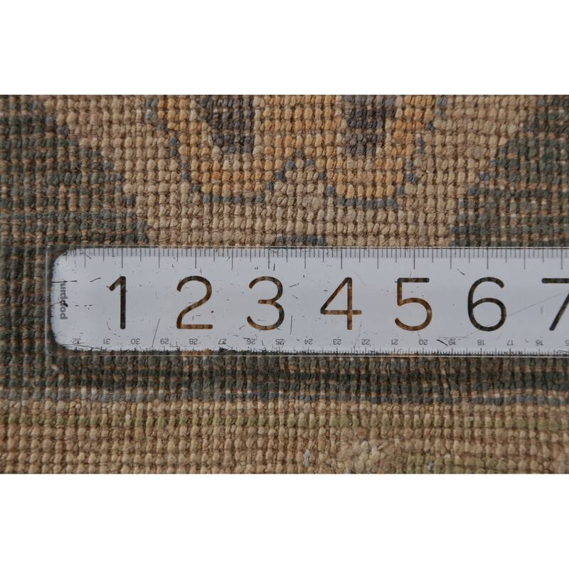 Hand Knotted Oriental 100% Wool Carpet Transitional All-Over Greys & Charcoal Oushak Area Rug - 14' 4'' X 9' 11''