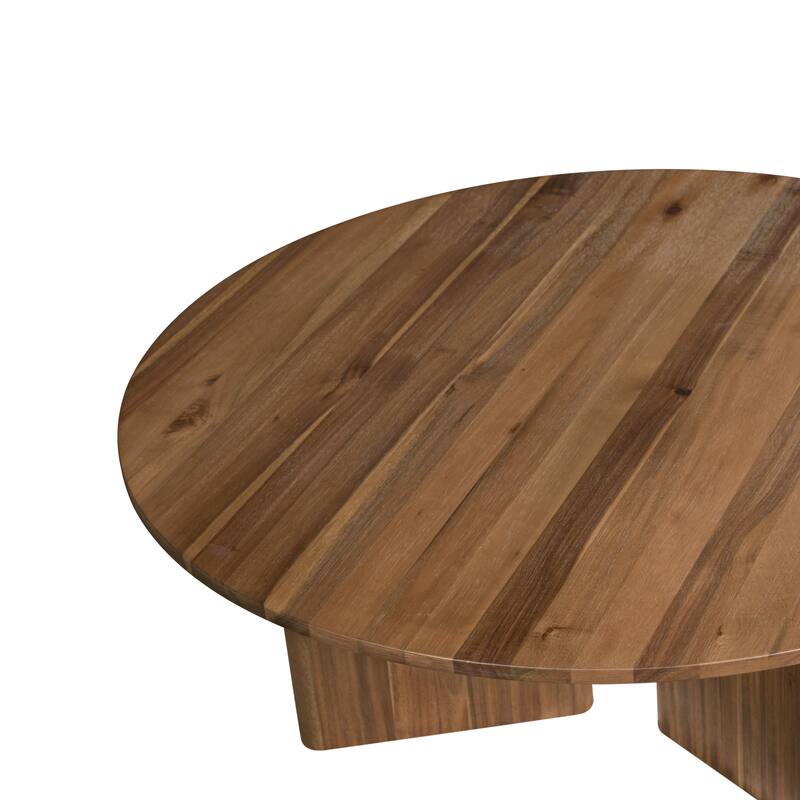 NPD Furniture Petrilio Round Acacia Wood Coffee or Side Table