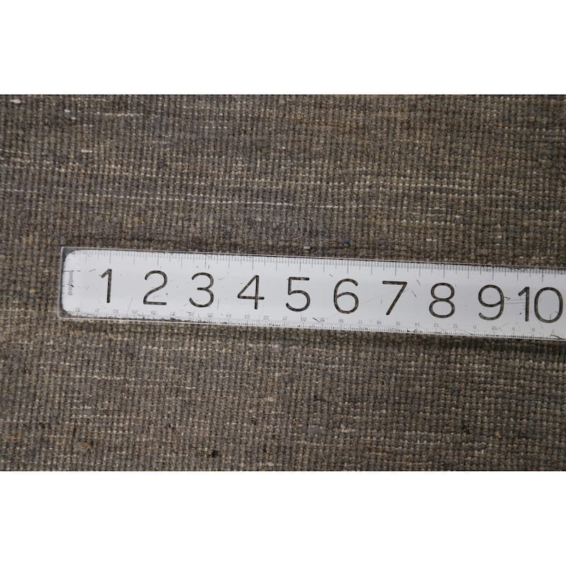 Modern Gabbeh Foyer Rug Handmade Grey Wool Carpet - 3'3"x 4'10"