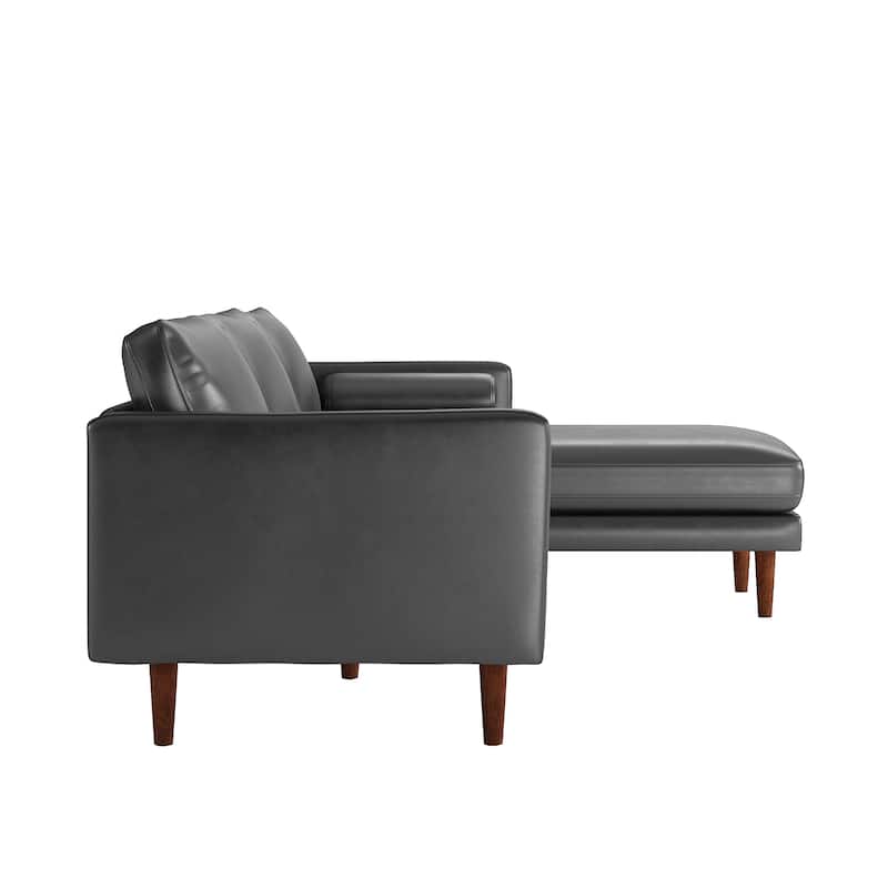 Oana Mid-Century Faux Leather Sectional Sofa by iNSPIRE Q Modern