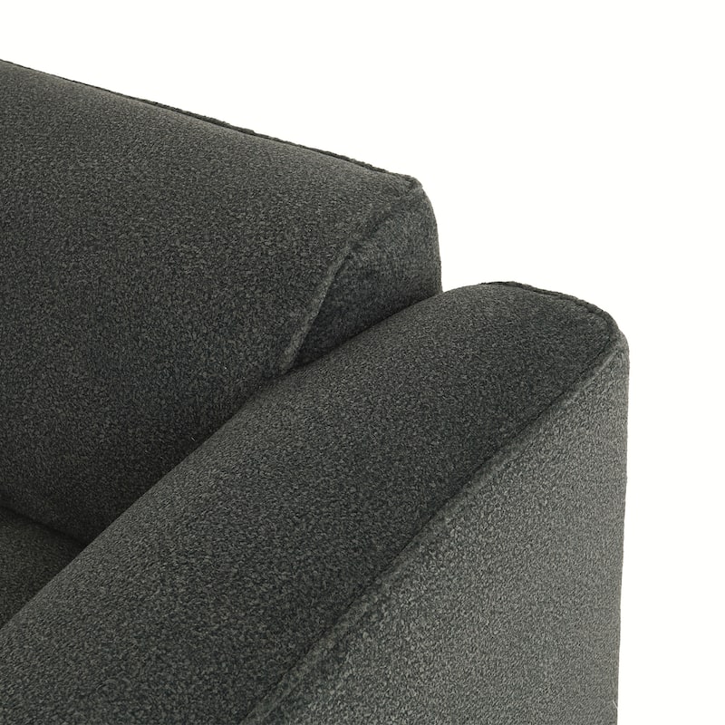 Double-Needle Cut Velvet Sofa, 4-Seater With Pure Sponge Seat Cushions And A Detachable Footstool, Includes 3 Throw Pillows