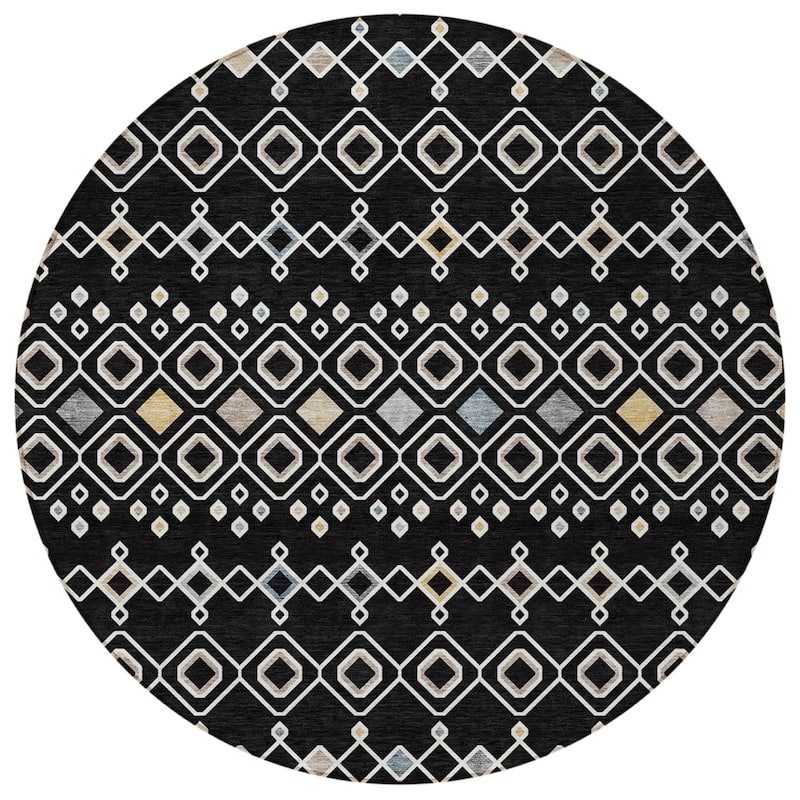 HomeRoots Geometric Modern Rectangle Outdoor Rug