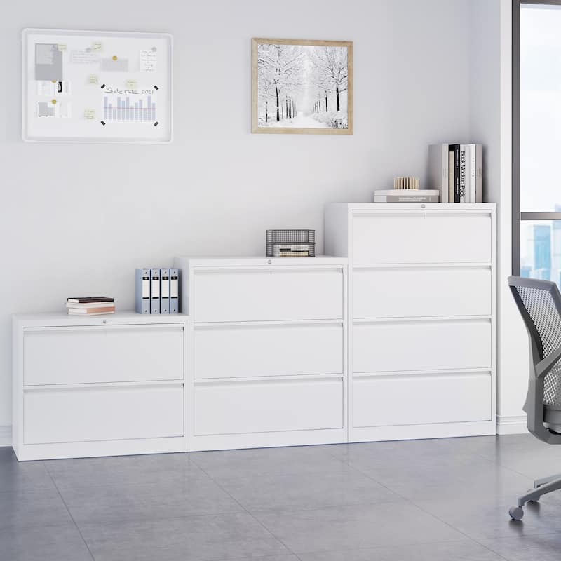 2-Drawer Metal Lateral File Cabinet with Lock