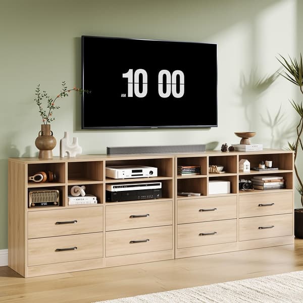 47" Wide Long Dressers Organizer for Bedroom,4 Drawers Dresser with 6 Open  Cubbies - Bed Bath & Beyond - 42749673