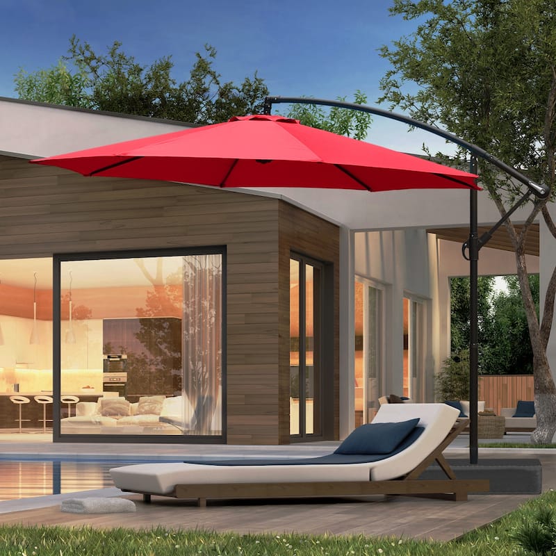 Aoodor 10 ft. Patio Offset Hanging Cantilever Patio Umbrella