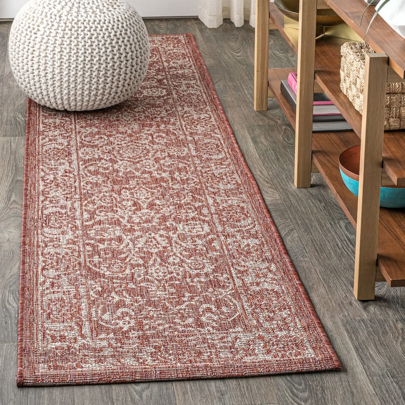 JONATHAN Y Sinjuri Bohemian Textured Weave Floral Indoor/Outdoor Area Rug