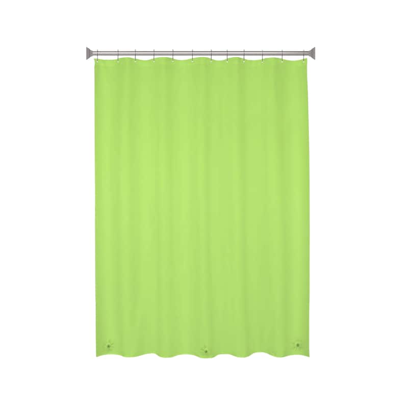 Kenney Medium Weight PEVA Shower Curtain Liner & Beaded Roller Ring Set, 70" W x 72" H - Green