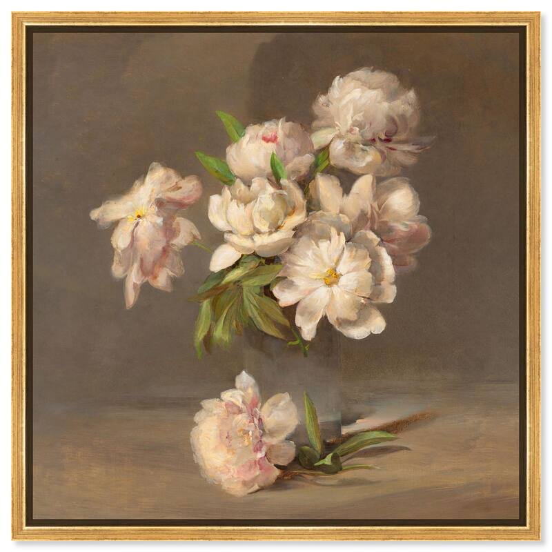 Porter Peonies in a Vase Canvas by Art Remedy - Gold - 16" x 16"