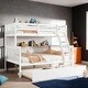 preview thumbnail 12 of 32, Twin Over Full Rubber Wood Bunk Bed with Trundle
