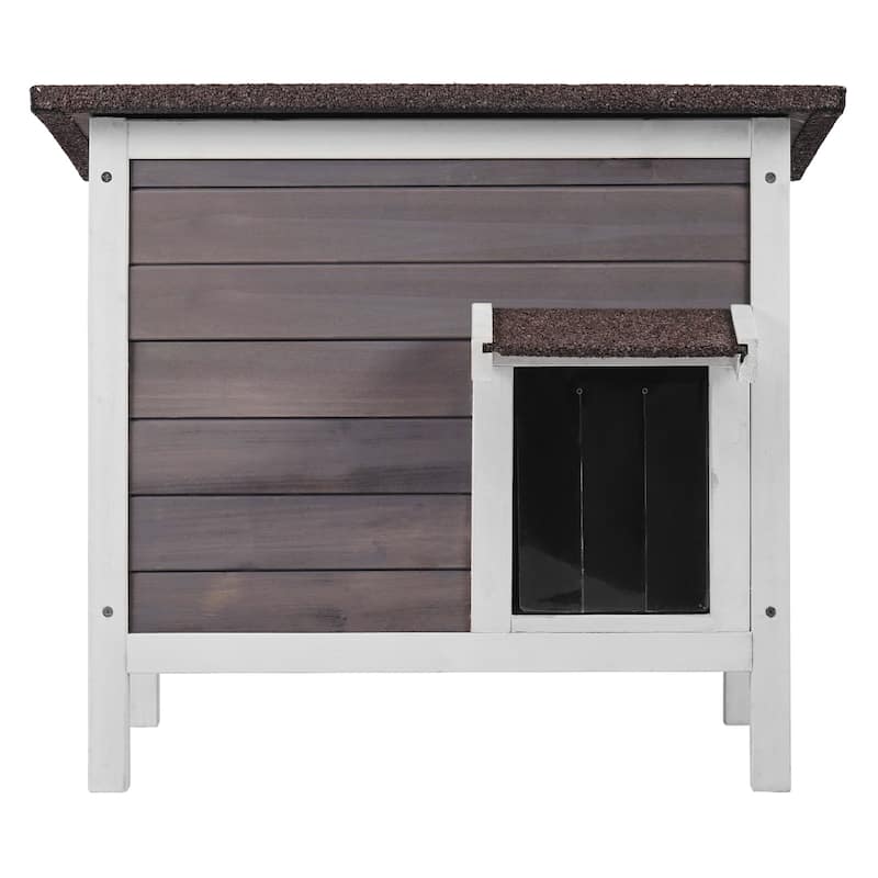 Outdoor Cat House Weatherproof, Feral Cat Shelter for Multiple Cats, Outdoor Wooden Cat Rabbit House - 24"L x 20"W x 21"H