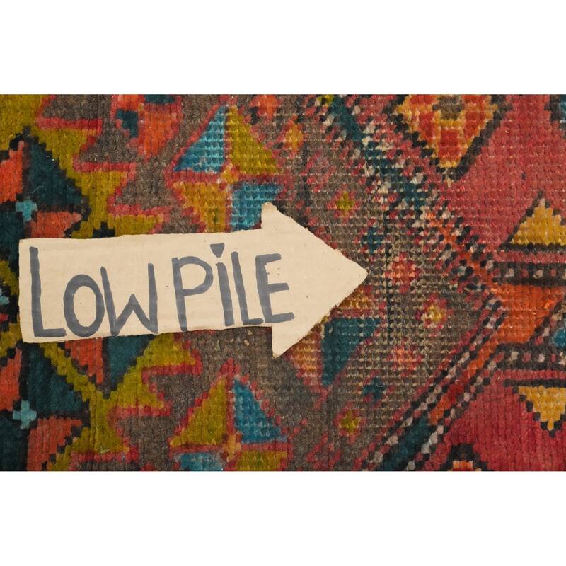 Hand Knotted Oriental 100% Wool Carpet Traditional Geometric Red Ardebil Runner Rug - 10' 2'' X 3' 8''