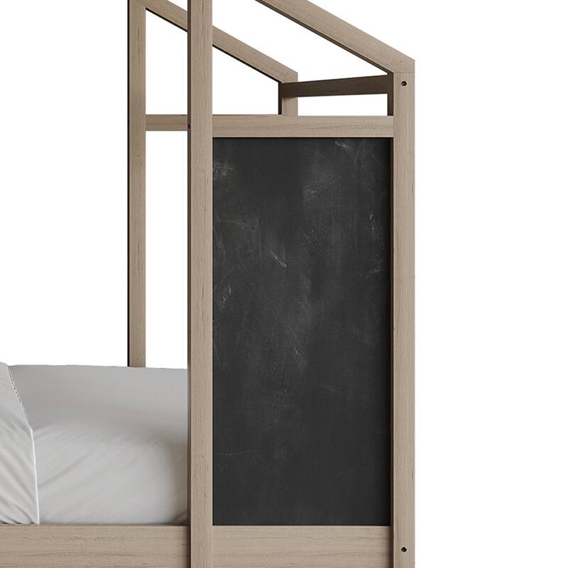 CraftPorch Mid-Century Wooden Canopy Bed