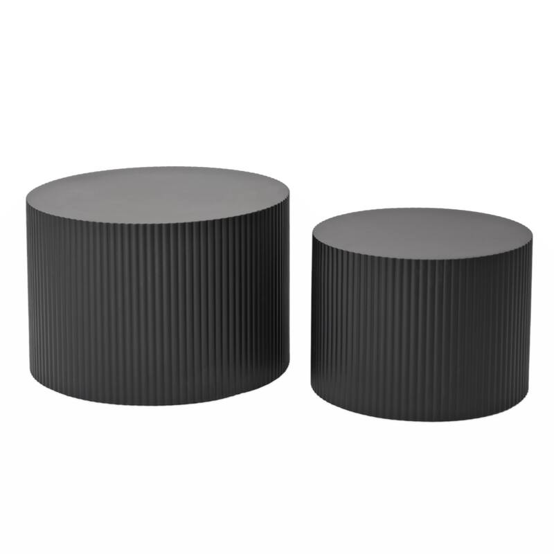 Wave Stripe Nesting Coffee Table Set for Living Room, Bedroom(Set of 2 Pieces)