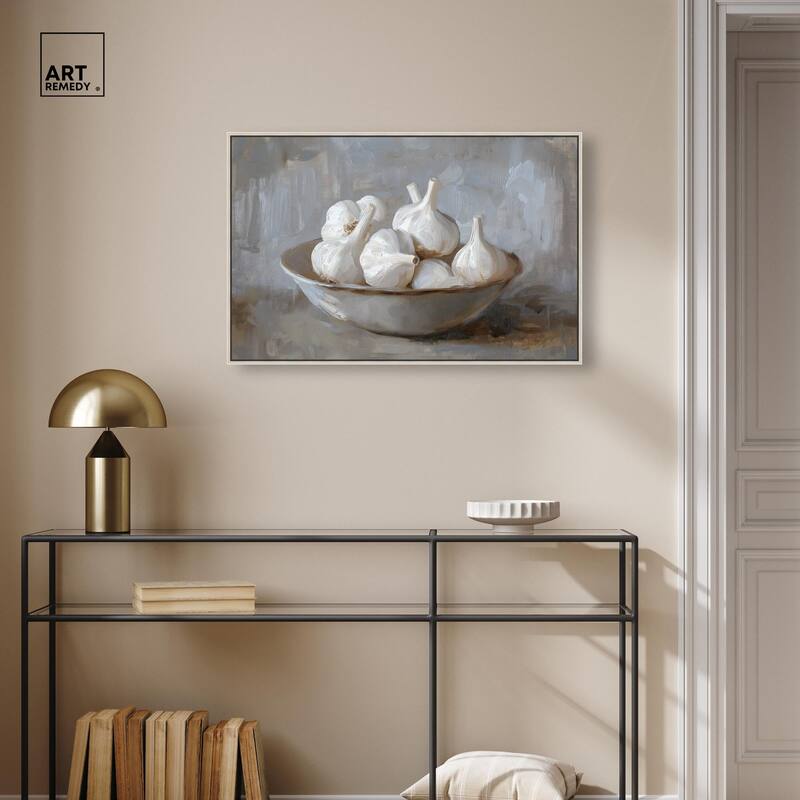 Garlic Bowl Canvas by Art Remedy