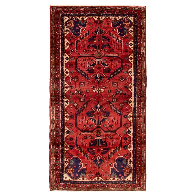 ECARPETGALLERY Hand-knotted Anadol Red Wool Rug - 4'5 x 8'6 - Red - 4'5 x 8'6