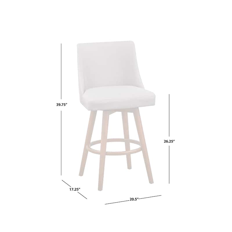 Lifestorey Derby Solid Wood Swivel Counter Stools (Set of 2)