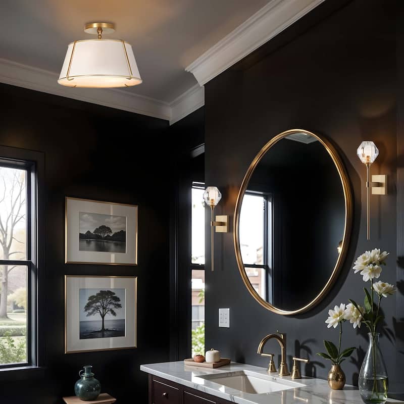 Crest Semi-Flush Mount - Gold