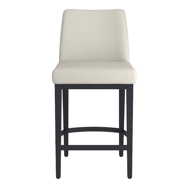 Modern Faux Leather and Metal 26" Counter Stool, Set of 4