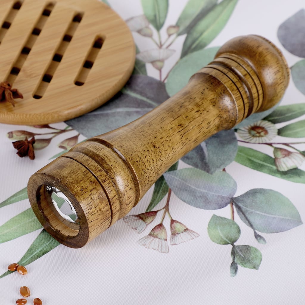 Kitchen Hand Crank Twist Spice Salt Mill Grinder Pepper Shaker Wood Color - Wood Color