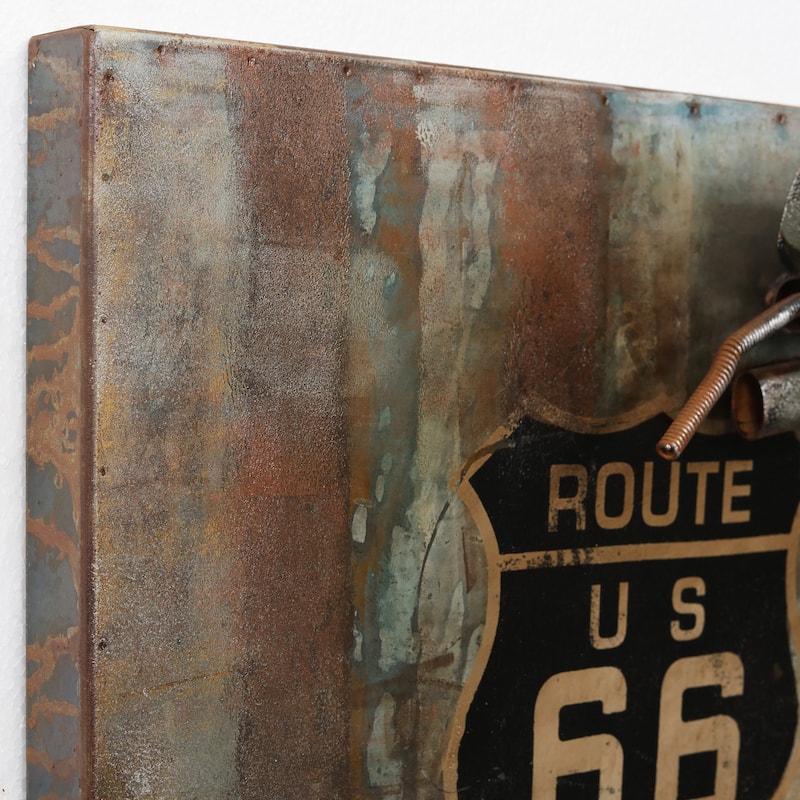"Motorcycle" Mixed Media Iron Hand Painted Dimensional Wall Art Sculpture