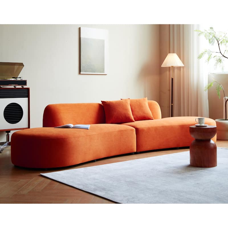 132.3 inch Large Size Elegant Half Moon Design Curved 6-Seat Sofa with High-Density Foam Filled