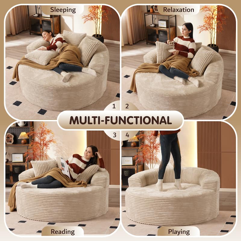 OVIOS Indoor Circular Plush&Fluffy Lazy Sofa