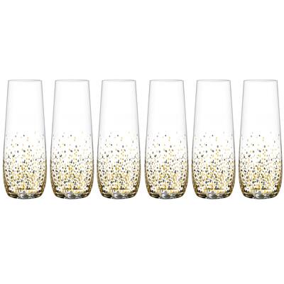 American Atelier Luster Stemless Champagne Flute Set of 6 - 10 oz.