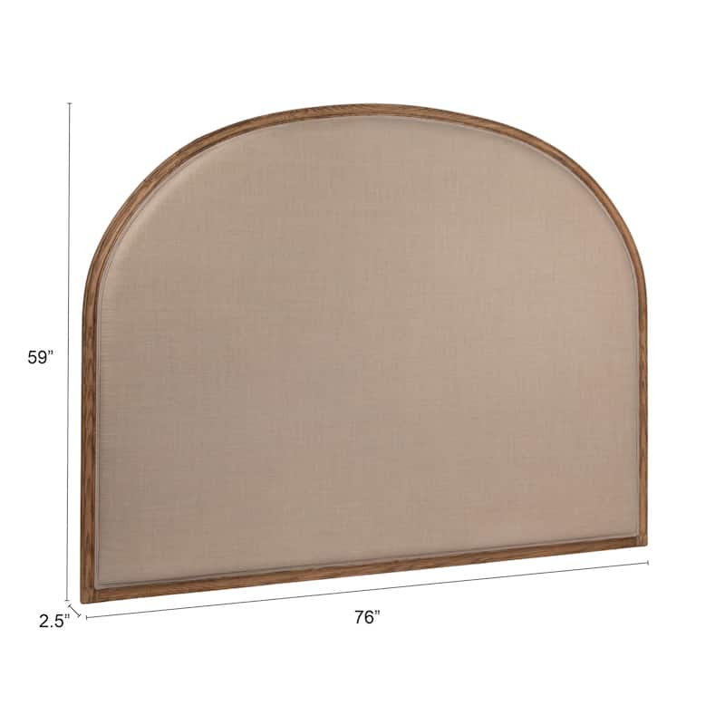 Oak & Linen Arch Headboard