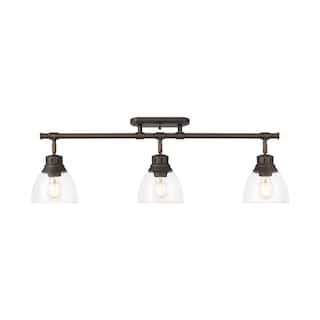 Yep by Golden Lighting Duncan 3-light Semi-Flush Mount in Rubbed Bronze and Clear Glass - Rubbed Bronze - 3-Light Semi-flush