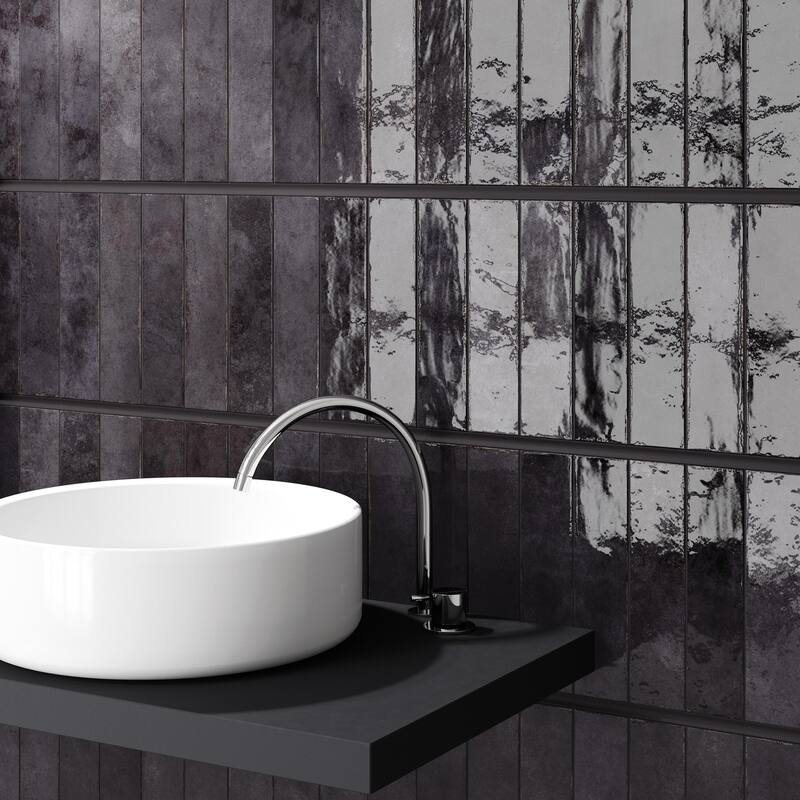 Merola Tile Tribeca Studio Basalt 2-3/8" x 9-5/8" Porcelain Wall Tile
