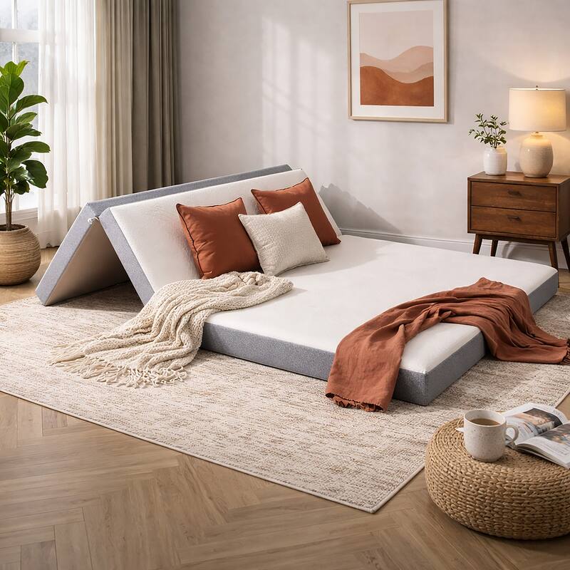 AFI, CoolSoft Memory Foam Folding Mattress - White