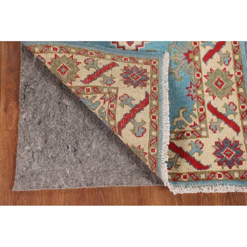 Light Blue Kazak Runner Rug Handmade Wool Carpet - 2'2" x 5'11"