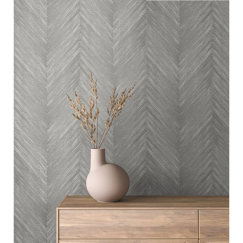 Seabrook Designs Otto Geometric Chevron Non-Woven Unpasted Wallpaper