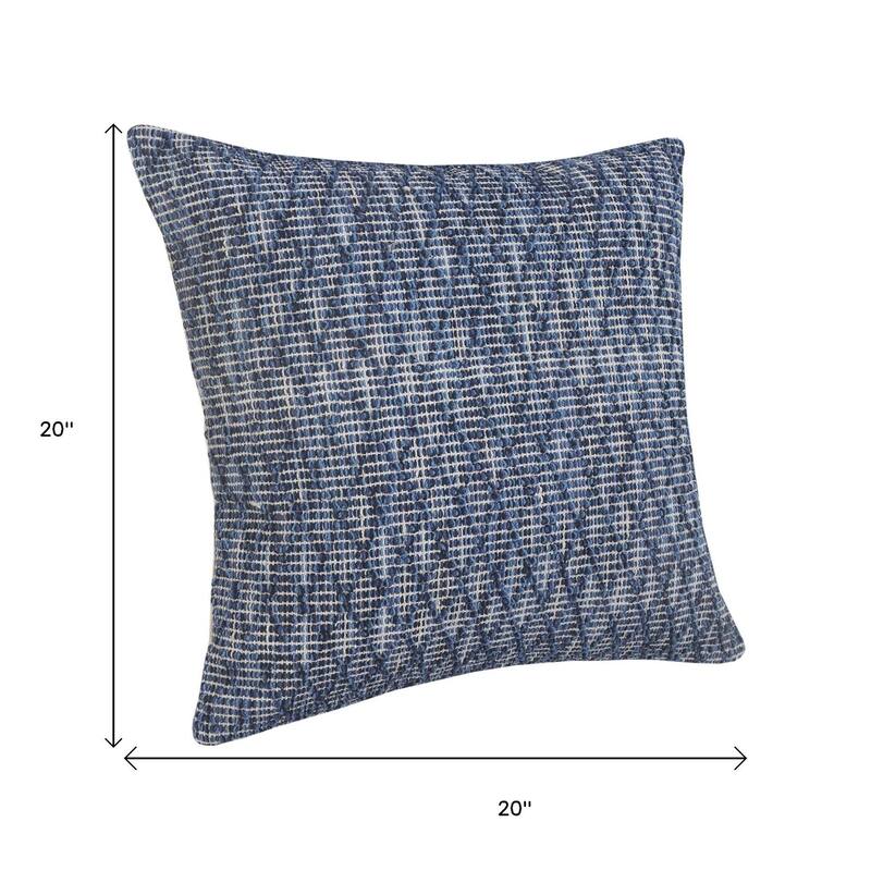 HomeRoots 20" Blue Geometric Cotton Throw Pillow