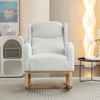 Modern Teddy Fabric Rocking Chair With Packet Wood Leg - Bed Bath ...