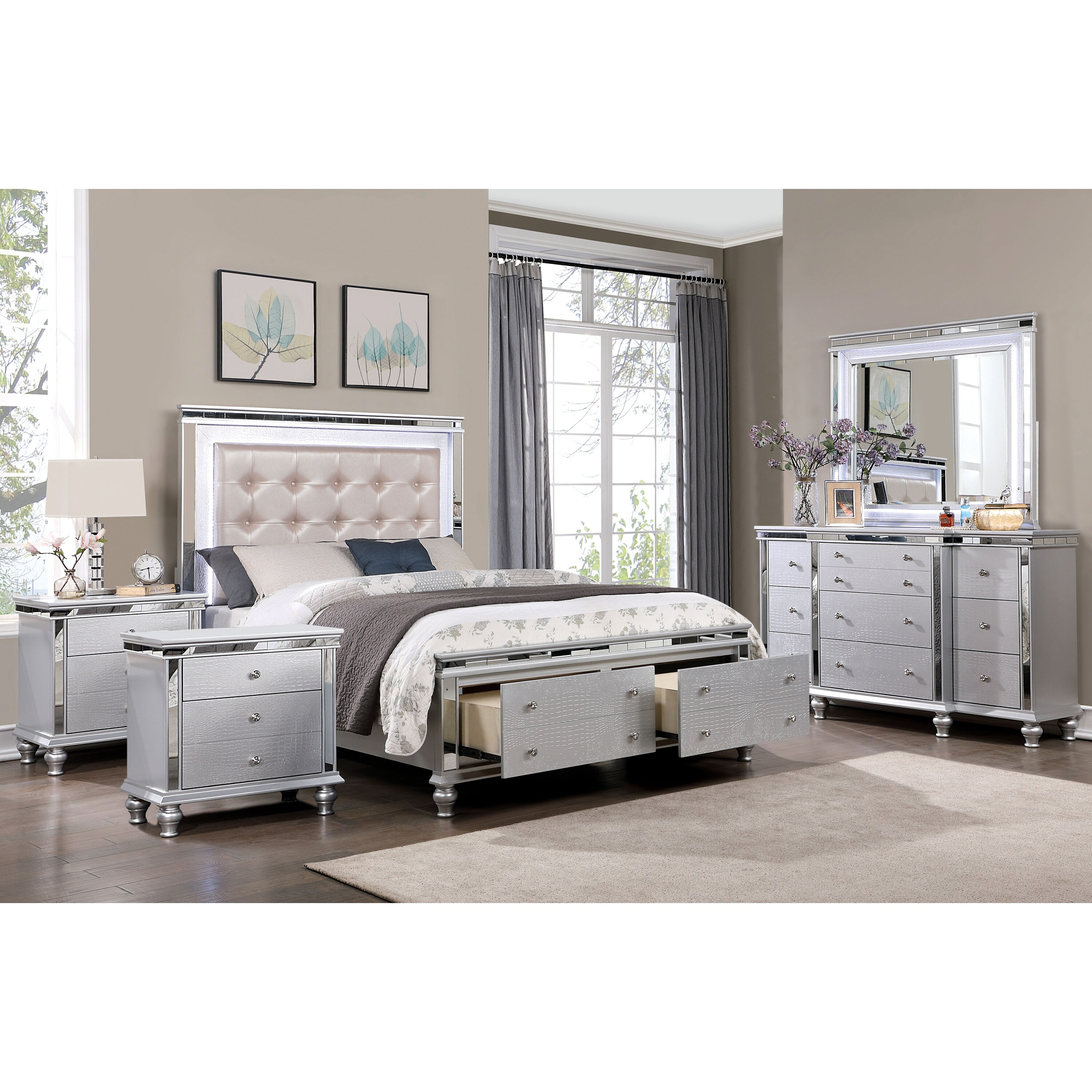 Silver Glam Bedroom Furniture Bed Bath Beyond