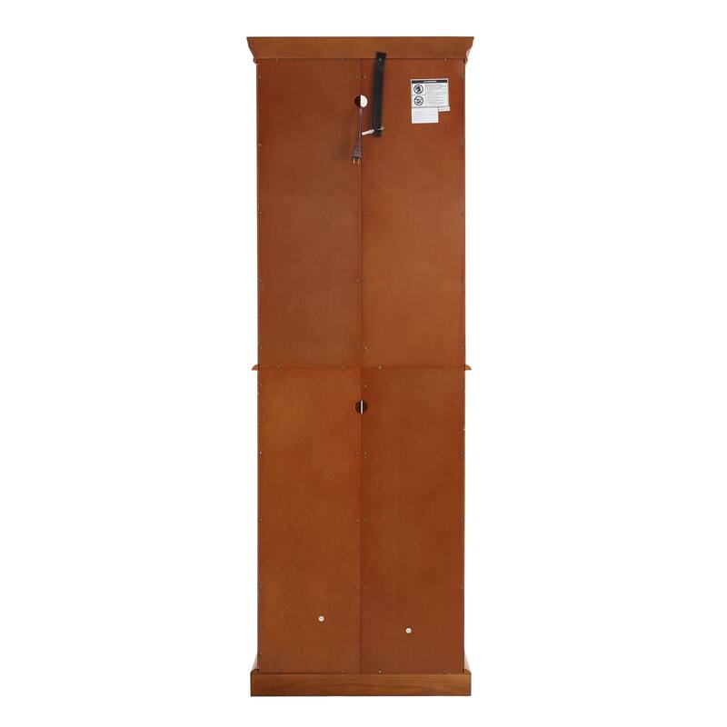 Curio Cabinet Lighted Curio Diapaly Cabinet with Adjustable Shelves and Mirrored Back Panel, Tempered Glass Doors