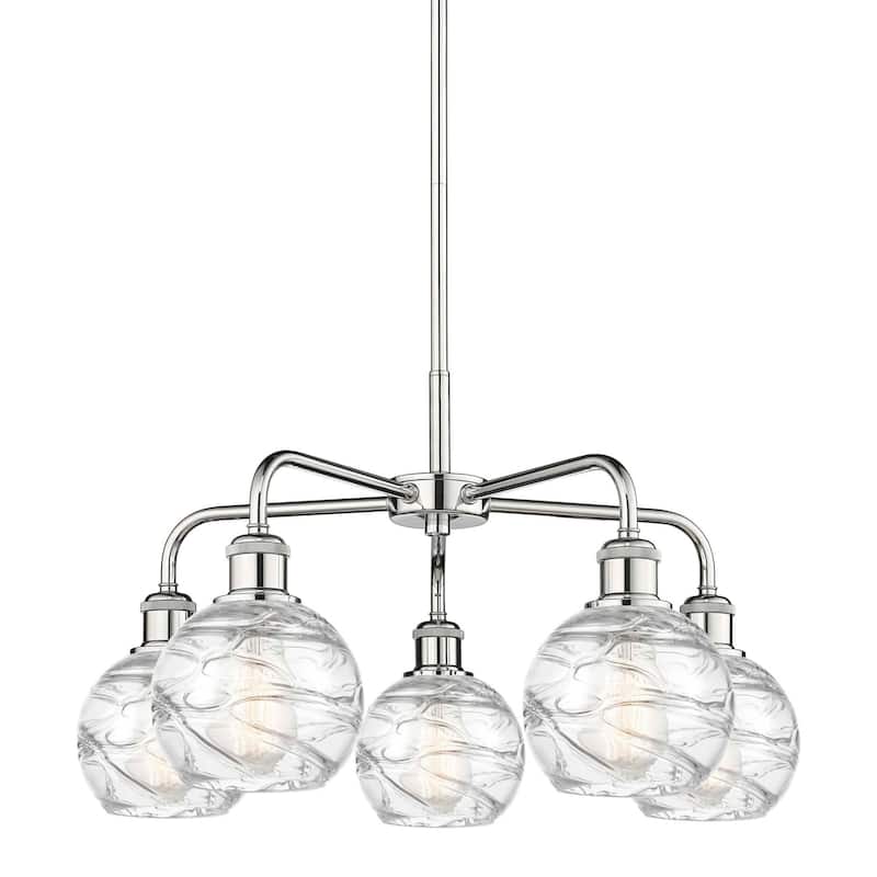 Innovations Lighting 516-5CR-15-24 Athens Deco Swirl Chandelier Athens - Polished Chrome / Clear Deco Swirl