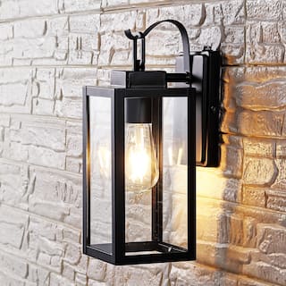 SAFAVIEH Lighting Clemens Outdoor Wall Sconce - 5" W x 7" D x 14" H