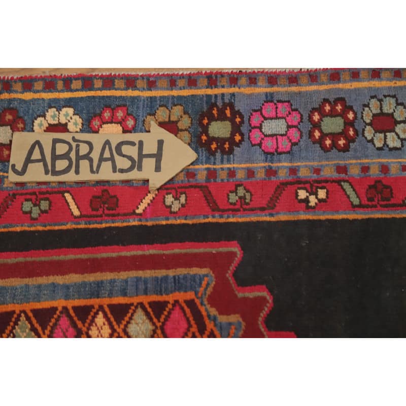 Hand Knotted Oriental 100% Wool Carpet Traditional Geometric Greys & Charcoal Ardebil Runner Rug - 10' 1'' X 3' 8''