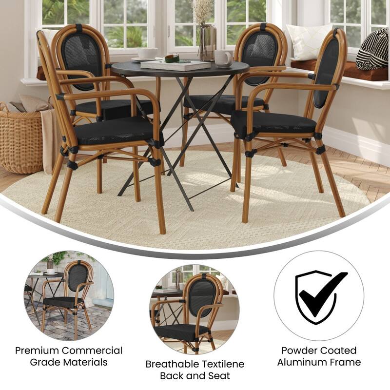 Stacking Bistro Chairs with Metal Frames