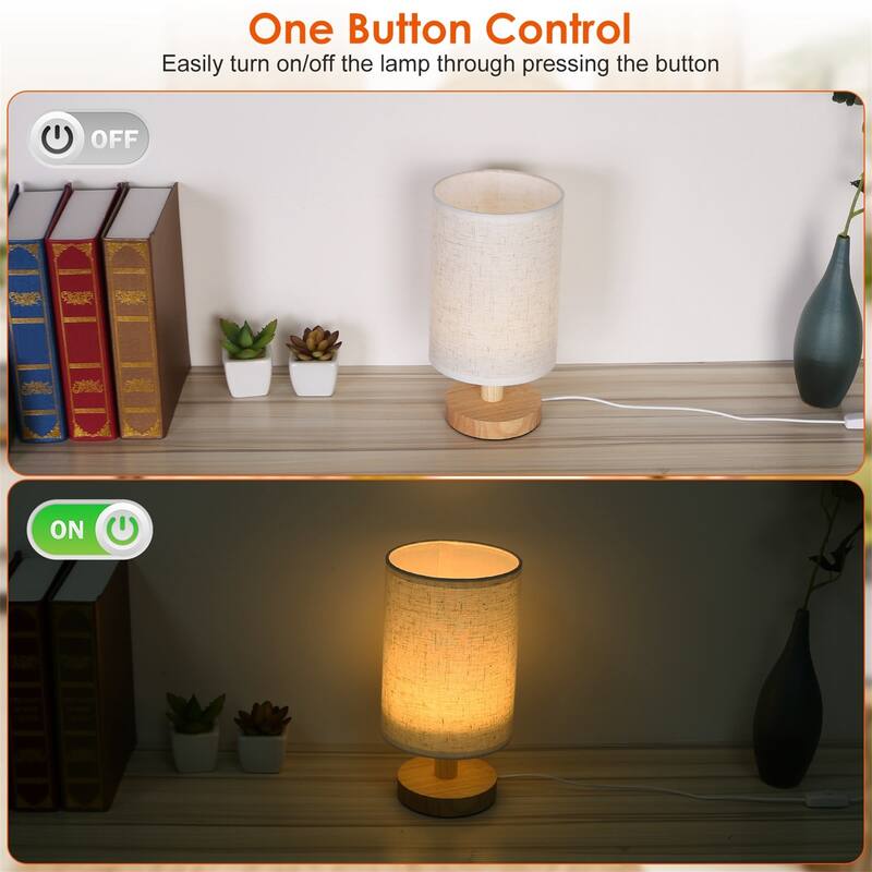 Warm White Nightstand Lamp USB Plug Modern Lantern with 32.48in Cord