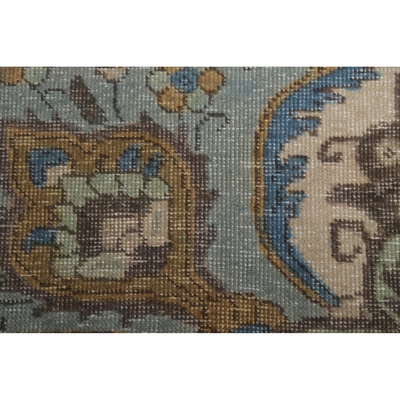 Traditional Tabriz Persian Rug Hand-Knotted Floral Wool Carpet - 9'6"x 12'9"