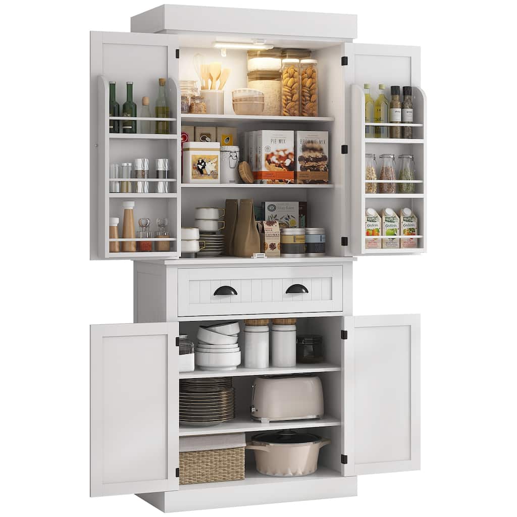 Kitchen Pantry Cabinet with Motion Sensor Light
