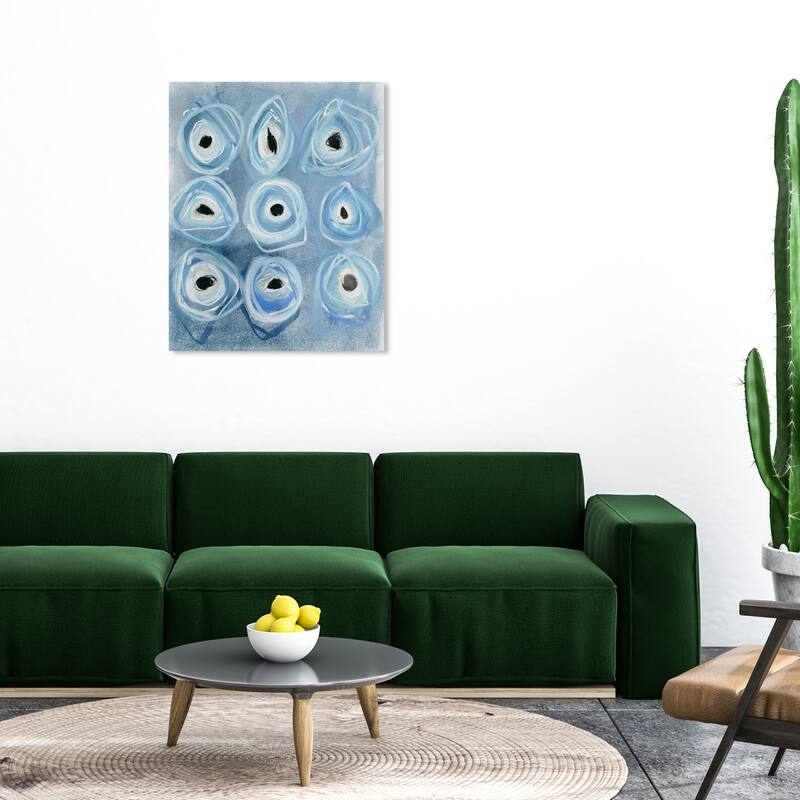 Wynwood Studio Canvas Abstract Lucky Eyes Blue and Modern & Contemporary Wall Art Canvas Print - 36 x 30